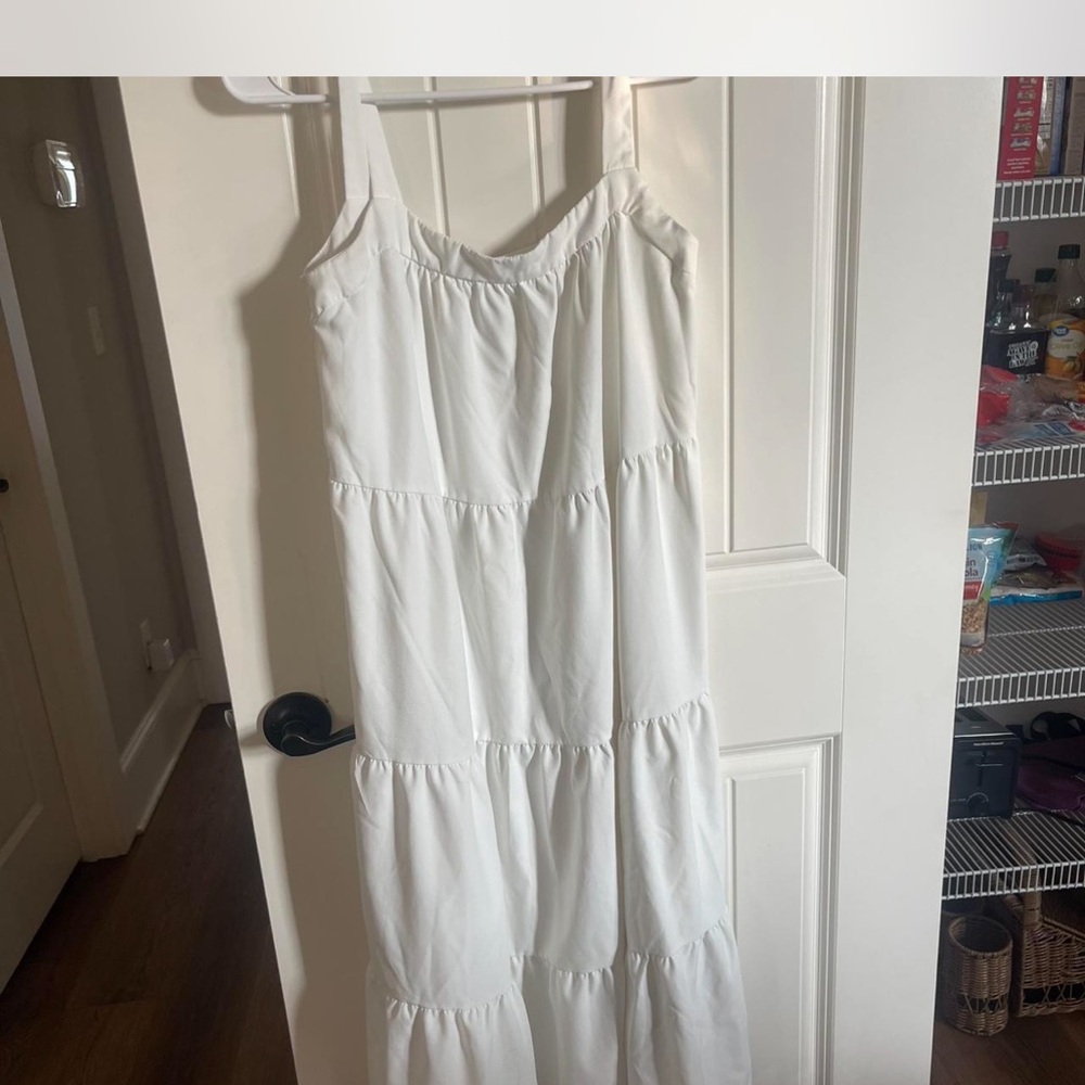 SHEIN White Tiered Maxi Dress